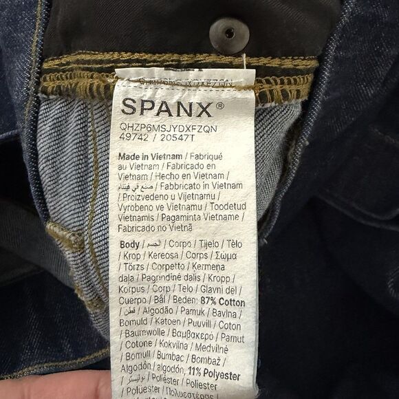 Spanx Wide Leg Jeans Womens 2X Tall Raw Indigo Blue High Rise Denim 2XT - Picture 4 of 10